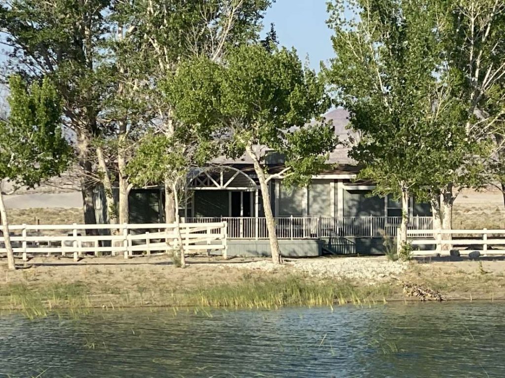 View of the lake from cabin A's front yard